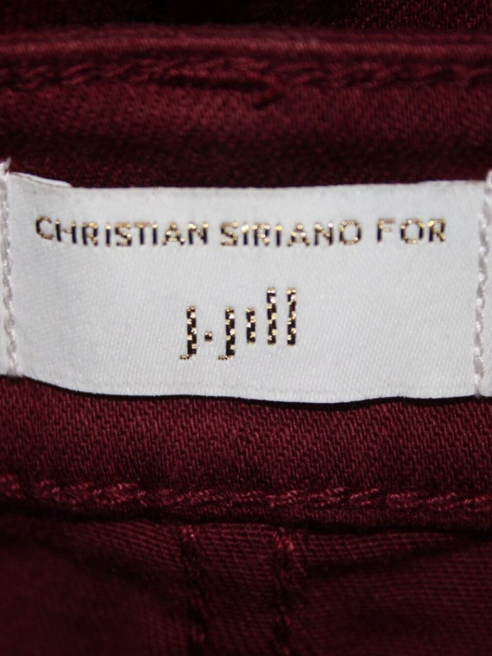 Christian Siriano J Jill Pant $89 Merlot Sz 2 x 26 Burgundy Red Cotton Pant - Picture 5 of 14